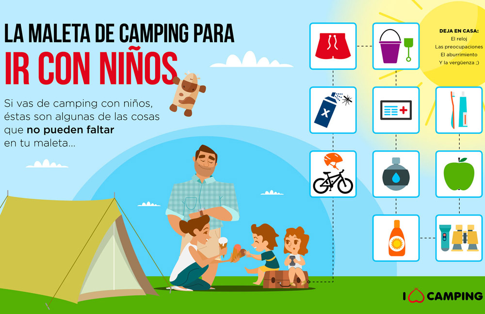 cómo acampar con niños infografia