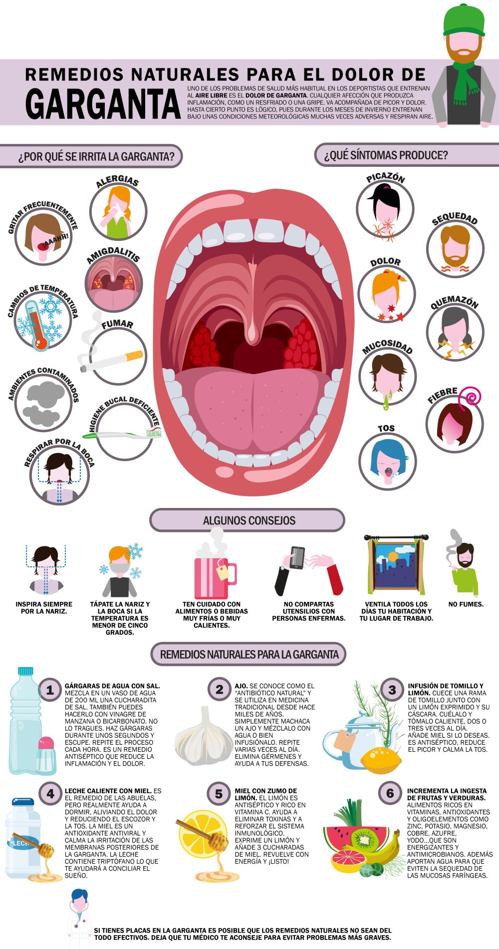 remedios para el dolor de garganta caseros en niños infografia
