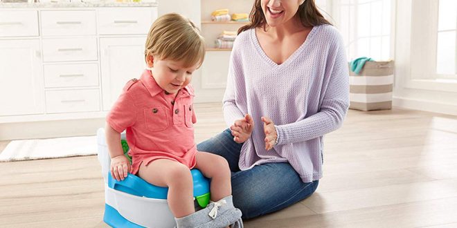 Fascol Orinal Infantil Bebe con Recipiente Interior Extraíble Azul Antideslizante y Seguro Inodoro WC para Niños 