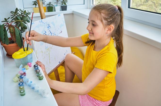 aptitudes en los niños con la pintura